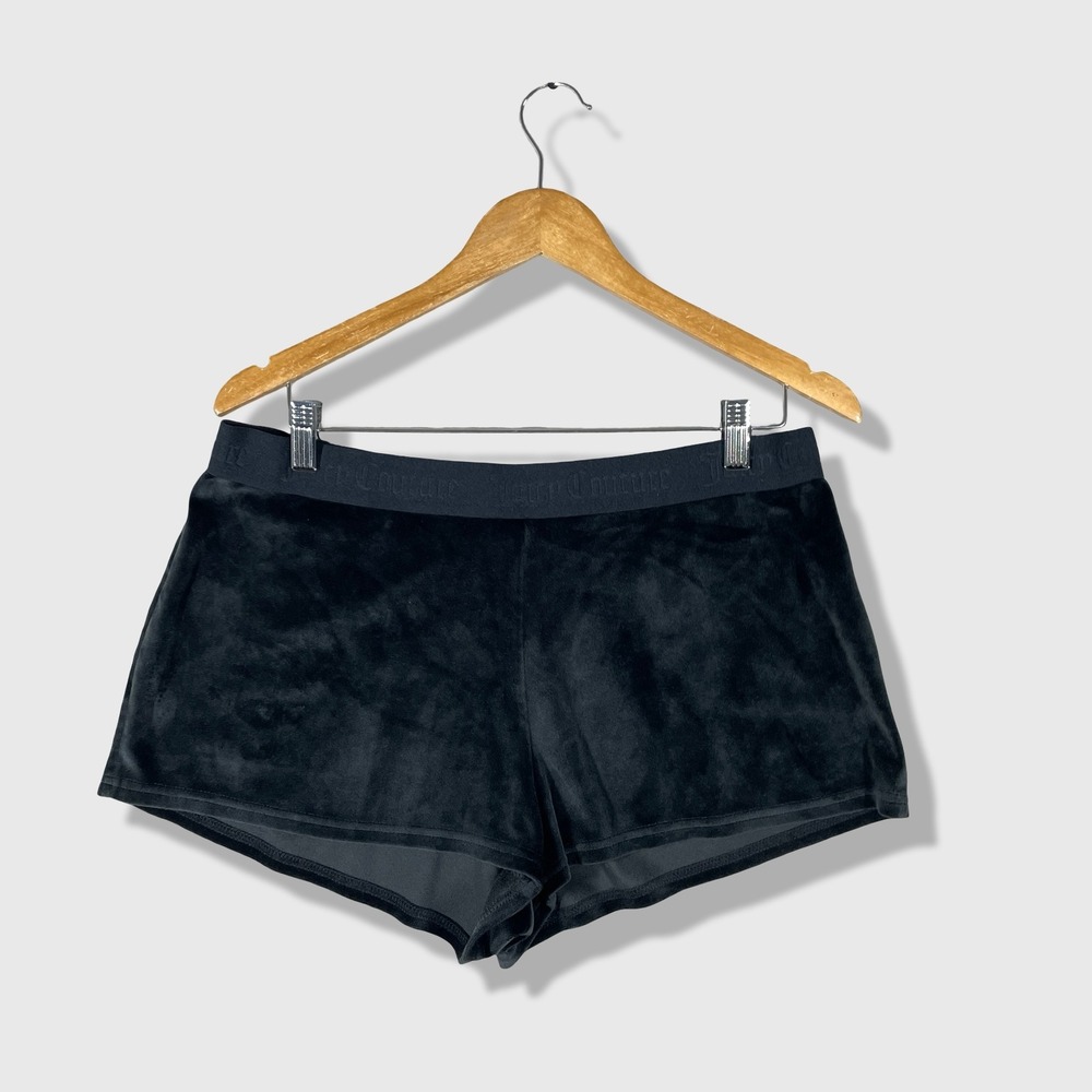 Juicy Couture Sleepwear Shorts Womens XL Black Y2K McBling Glam Loungewear
